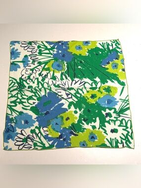 Vintage Vera Napkin (1) - Abstract Floral Kelly Green - Fair Cond.